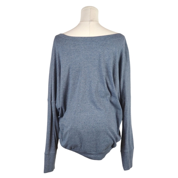 Disney Mickey Mouse Rhinestone Sweatshirt Blue Off Shoulder Pullover Tee - Picture 5 of 7